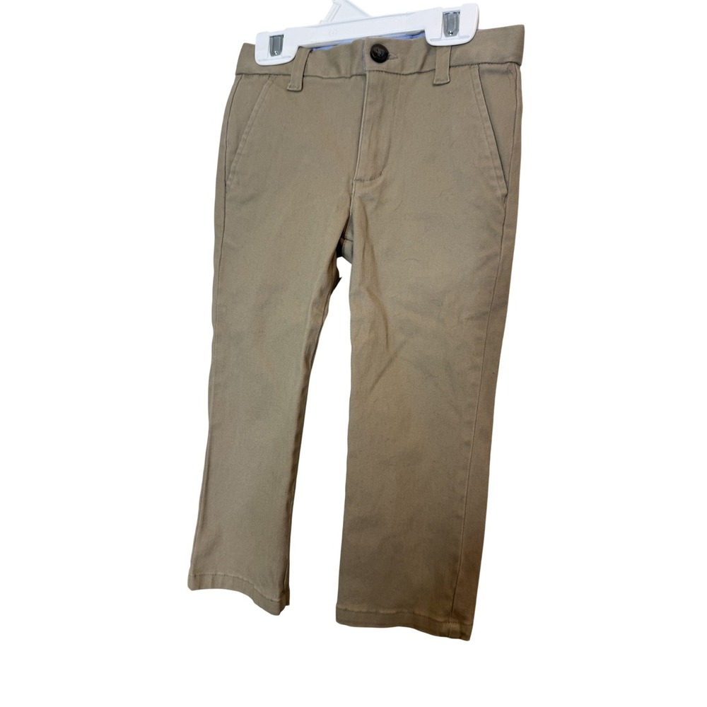 Janie And Jack Pants Boys 2T Beige Twill Chino Stretch Zip Casual Everyday Fall